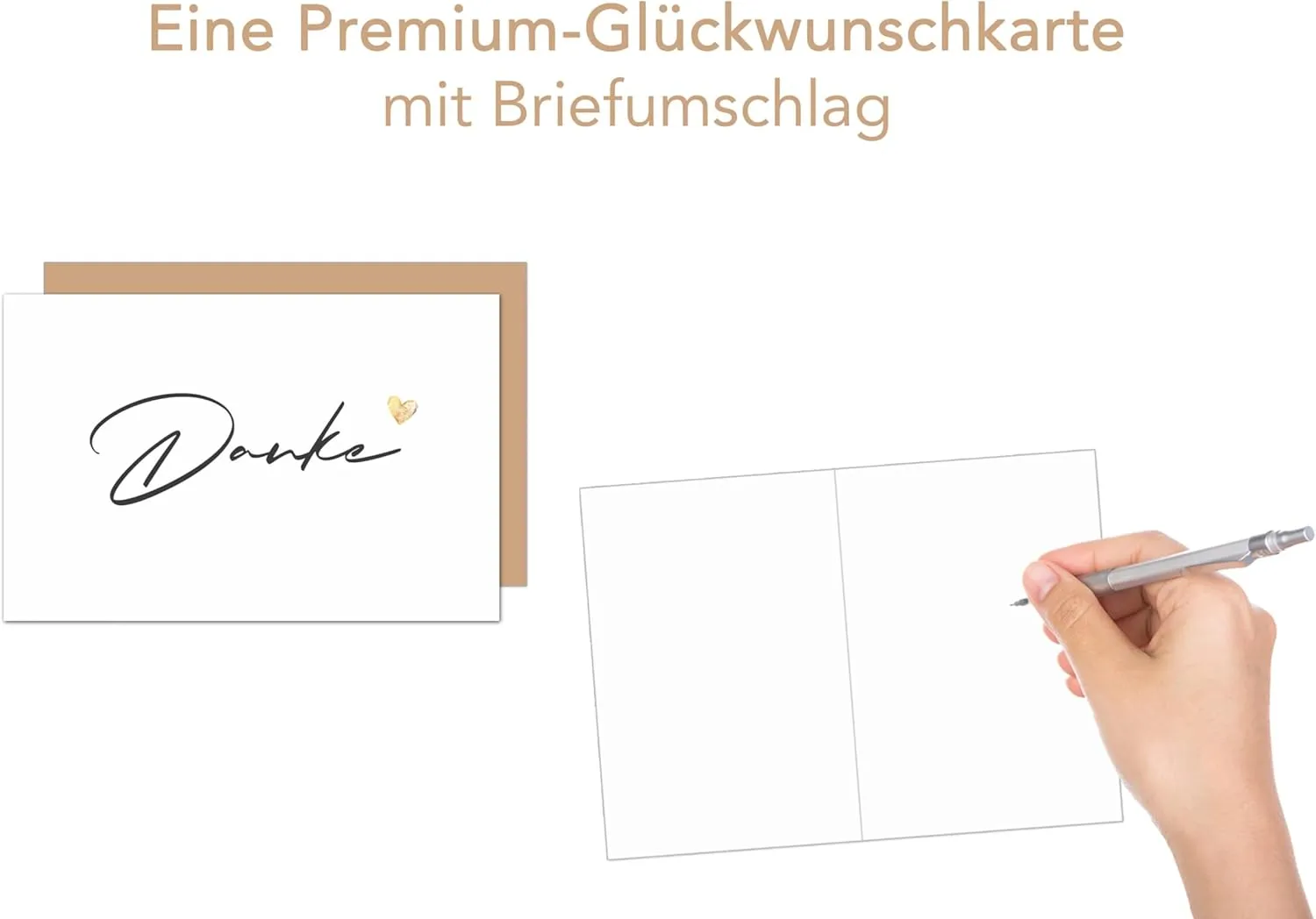 Edition Seidel Premium bedankkaart hart D147 met envelop