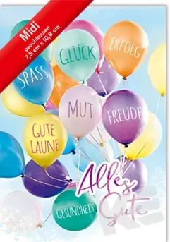 Kurt Eulzer 45-4105 midi wenskaart Alles Gute ballon