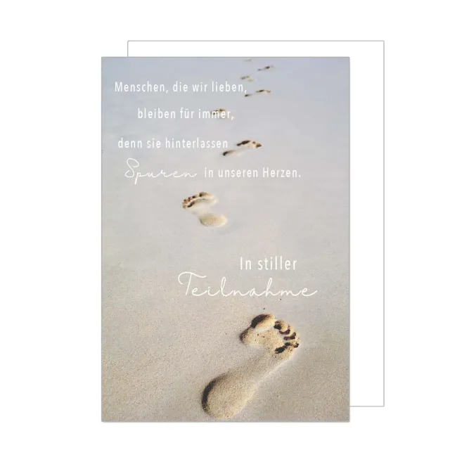 Edition Seidel Premium rouwkaart T1141 SW024 met envelop voetsporen