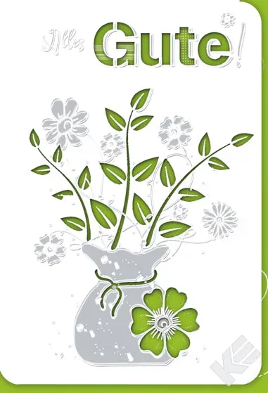 Kurt Eulzer 41-1396 wenskaart amazing bloemen laser folie