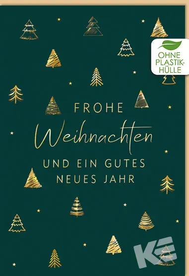 Kurt Eulzer Green Christmas 22-1494 kerstkaart bomen
