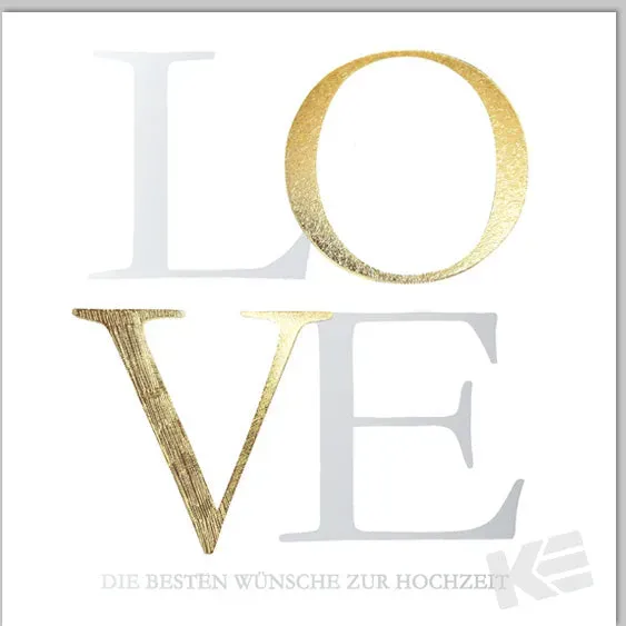 Kurt Eulzer 91-1130 kaart Love zwart vierkant zilverdruk