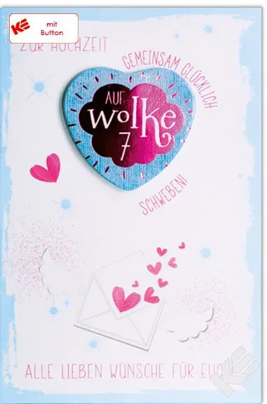 Kurt Eulzer World of Button 91-1012 wenskaart wolk 7 harten