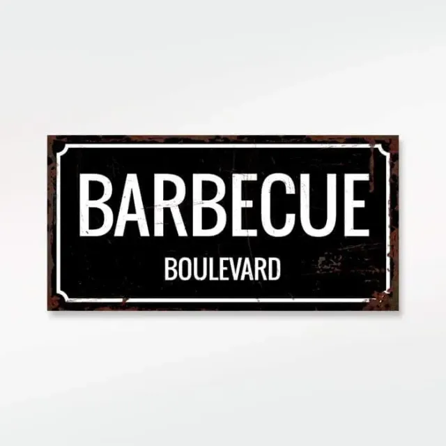 Gozi BBQ Blvd Vintage metalen bord 40x20 cm