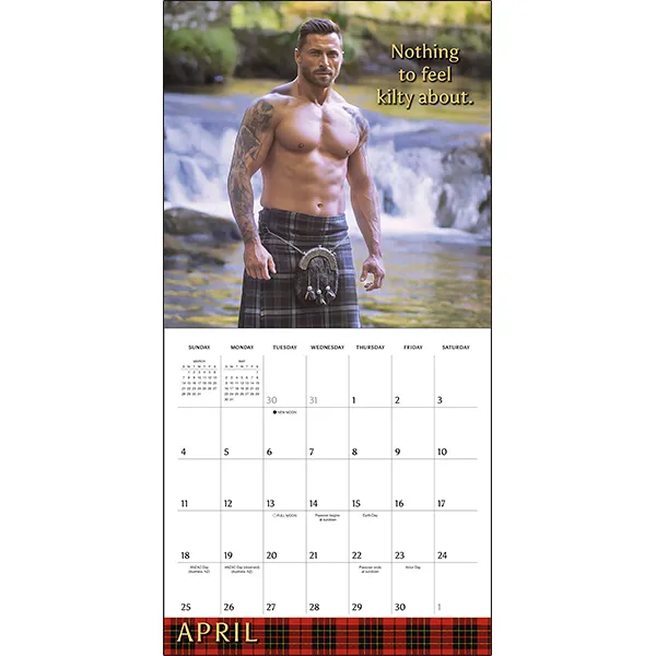Sellers Publishing Kilty Pleasures 2027 wandkalender mannen
