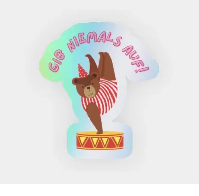Lilly Braun Gib Niemals Auf sticker holografisch