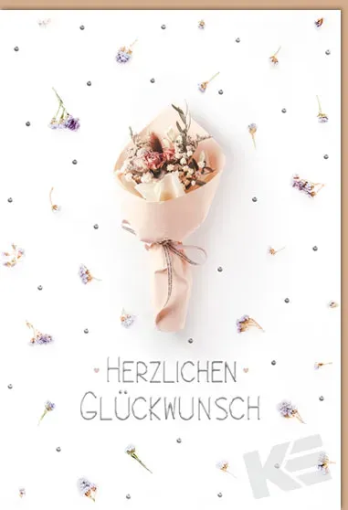 Kurt Eulzer 41-1378 wenskaart bloemen Gefeliciteerd