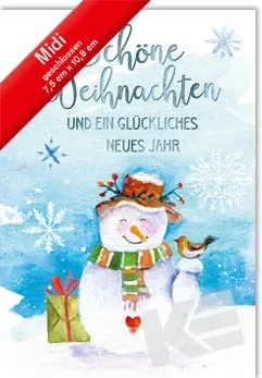 Kurt Eulzer 45-2211 midi wenskaart 1 stuk sneeuwman