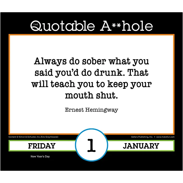 Sellers Publishing Quotable A**hole dagkalender 2027 humor