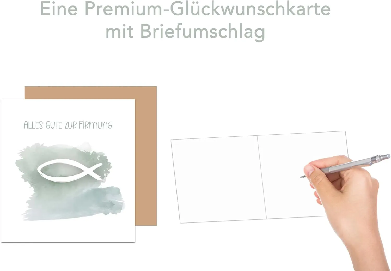 Edition Seidel FIQ108 vormselkaart vierkant vis met envelop
