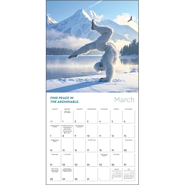 Sellers Publishing Yeti Yoga 2027 wandkalender humor