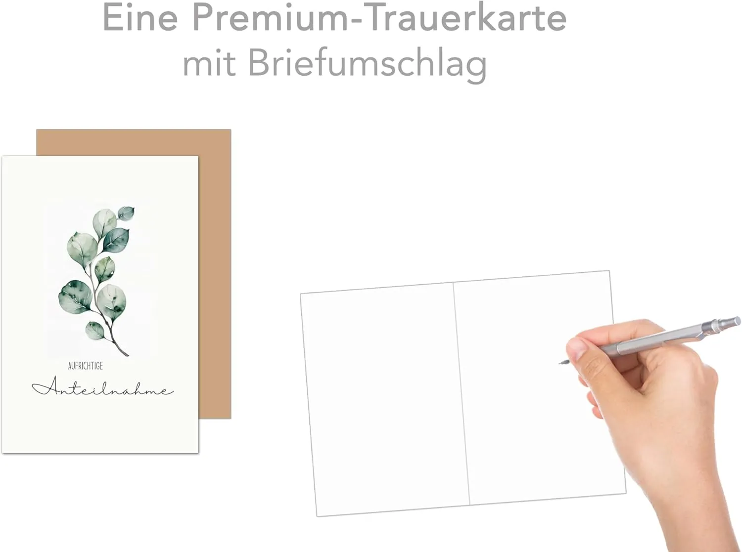 Edition Seidel Premium T1176 rouwkaart eucalyptus met envelop