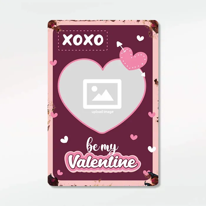 Gozi Valentijn metalen bord 20x30cm met foto
