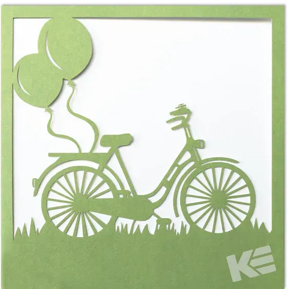 Kurt Eulzer 51-5019 verjaardagskaart fiets vierkant 1 stuk