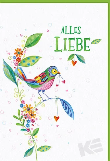 Kurt Eulzer 41-1257 wenskaart vogel alles liefs