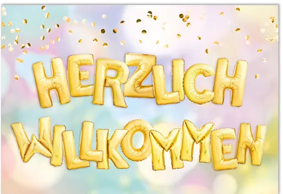 Kurt Eulzer 41-1310 welkomstkaart Herzlich Willkommen blinddruk