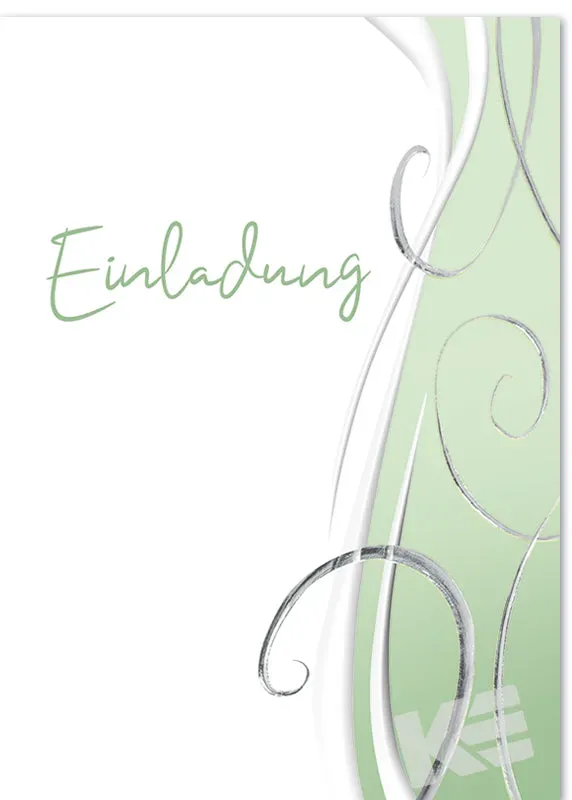Kurt Eulzer 41-3511 uitnodiging groen zilver 5 kaarten