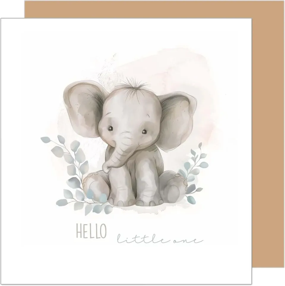 Edition Seidel Premium EQ107 SW024 geboortekaartje olifant