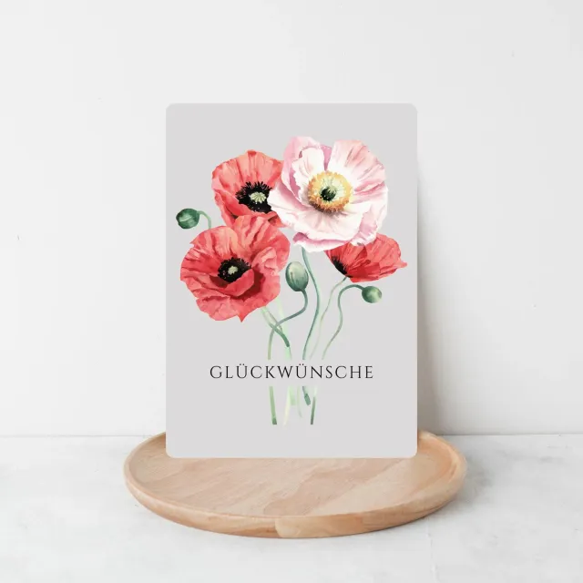 Lilly Braun Mohn 5010 wenskaart bloemen