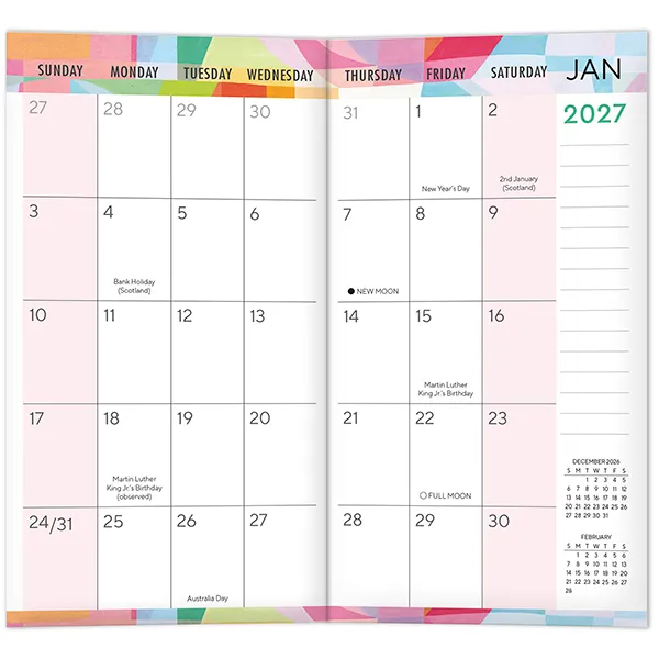 Sellers Publishing Pastel Prism 2027 zakagenda pocket 2-jaar