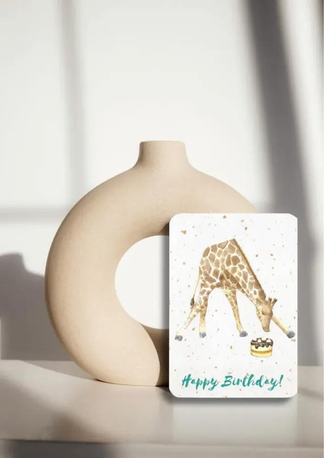 Blad & Beeld Verjaardag Giraffe verjaardagskaart