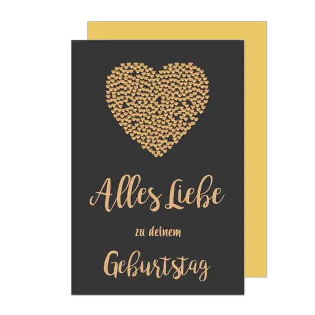 Edition Seidel Premium verjaardagskaart G2332 goud met envelop