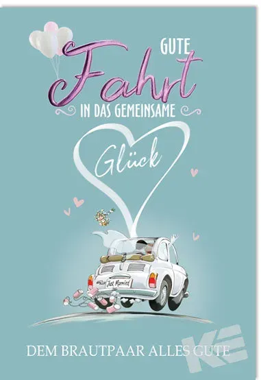 Kurt Eulzer 91-1003 trouwkaart auto hart 1 stuk wit