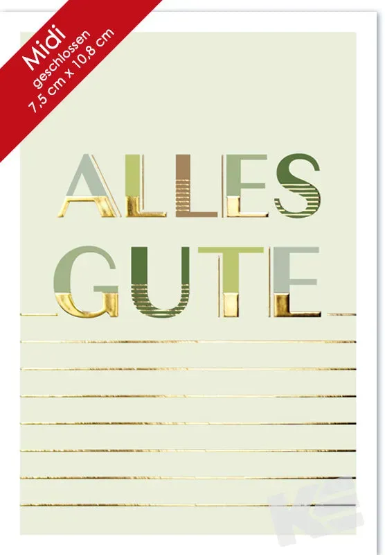 Kurt Eulzer 45-4126 wenskaart Alles Gute schriftzug met folie
