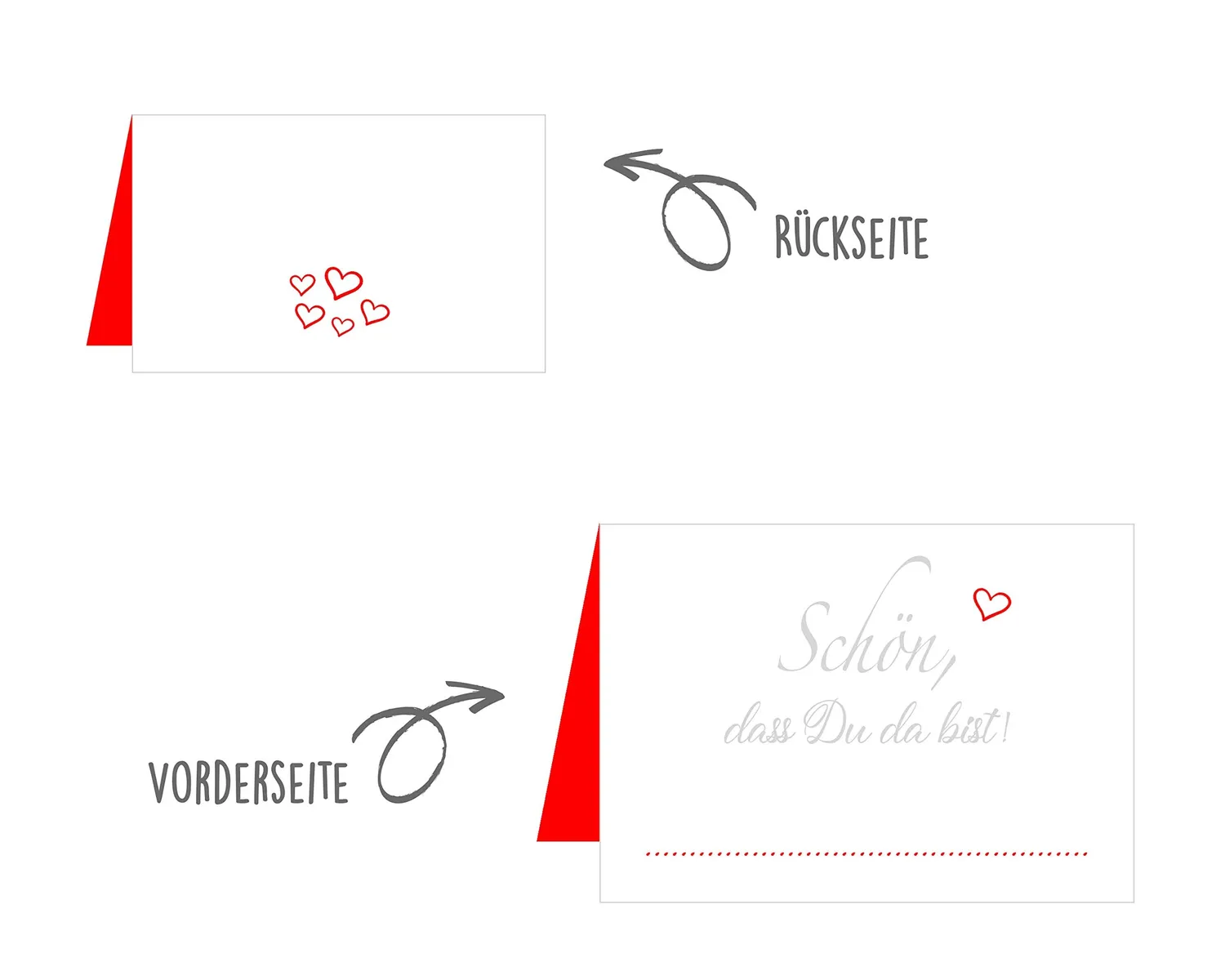 Edition Seidel 20260 plaatskaartjes set 50 hart rood