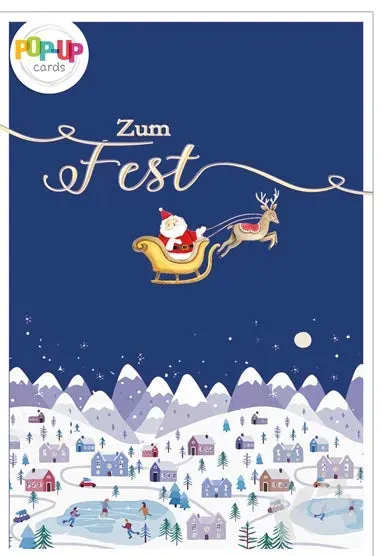Kurt Eulzer 22-1263 Kerstkaart Pop-up Slee – 1 stuk