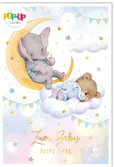 Kurt Eulzer 31-1124 pop-up kaart maan olifant teddy