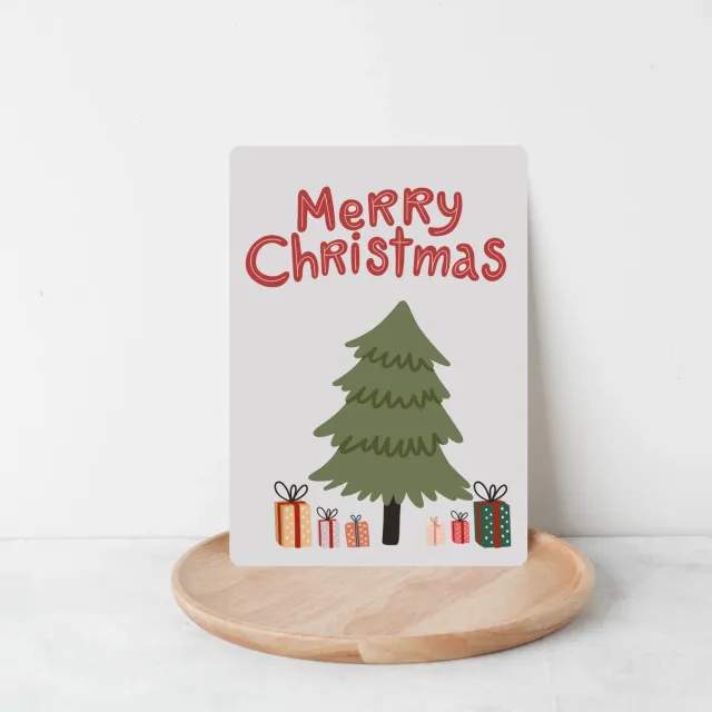 Lilly Braun Merry Xmas Baum 5032 kerstkaart A6 ronde hoeken