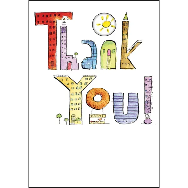 Sellers Publishing Thank You T11992S bedankkaart 6 stuks vrolijk