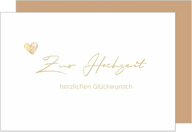 Edition Seidel Premium huwelijkskaart H484 SW024 goud met envelop