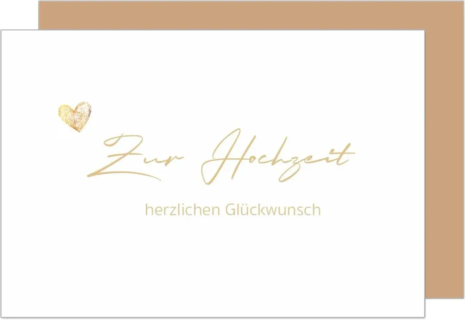 Edition Seidel Premium huwelijkskaart H484 SW024 goud met envelop