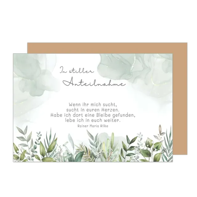 Edition Seidel T1153 rouwkaart met envelop bloemen