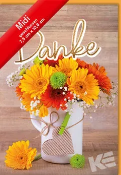 Kurt Eulzer 45-4505 midi wenskaart gerbera boeket