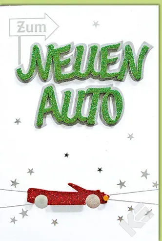 Kurt Eulzer 44-1155 felicitatiekaart nieuwe auto glitter