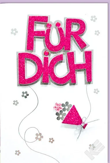 Kurt Eulzer 41-1325 wenskaart bloemen glitter lila