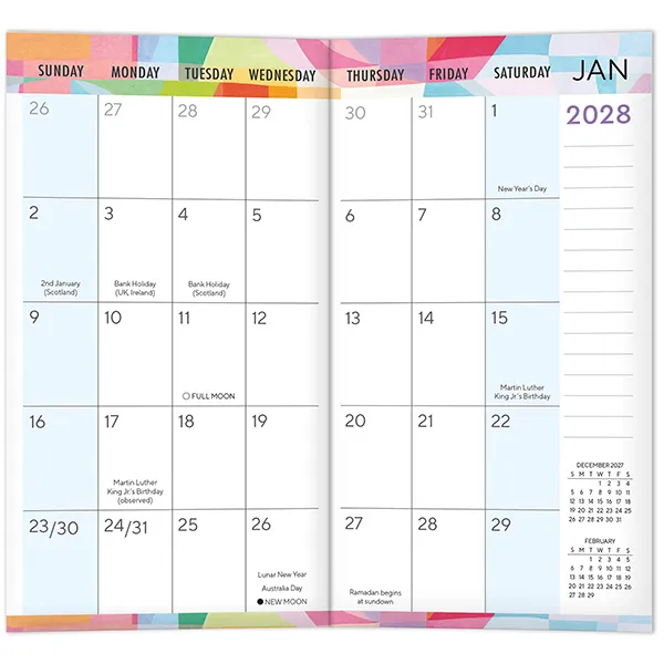Sellers Publishing Pastel Prism 2027 zakagenda pocket 2-jaar