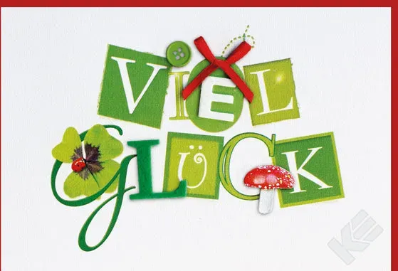 Kurt Eulzer Letterline 41-1387 wenskaart vilt veel geluk per stuk