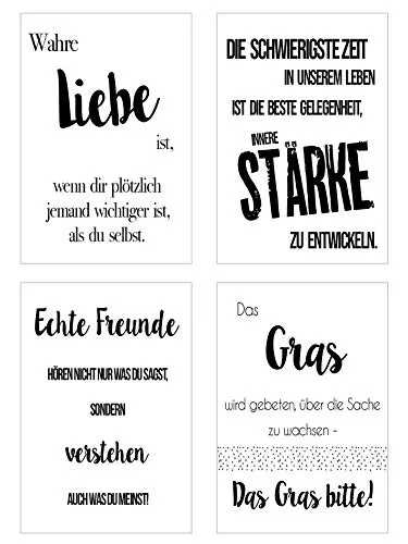 Edition Seidel Leben & Momente Set 4 postkaarten met spreuken