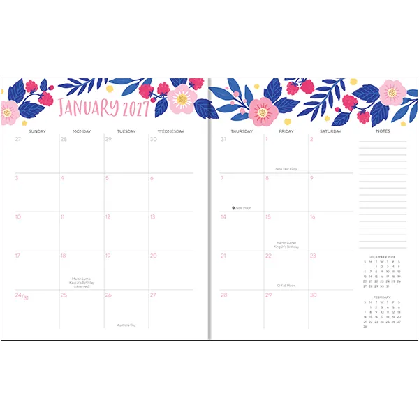 Sellers Publishing High Note Jess Phoenix maandplanner 2027 floraal