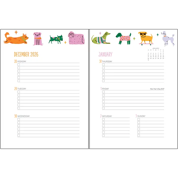 Sellers Publishing Furry Friends 2027 Weekly Softcover planner