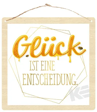 Kurt Eulzer 01-0585 decoschild bee happy hout 16x16 cm