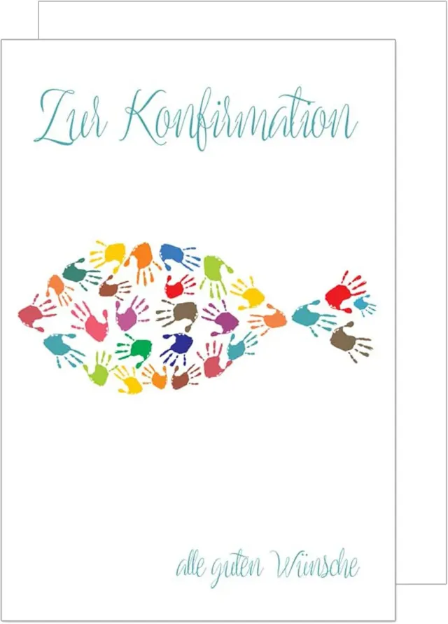 Edition Seidel KF271 confirmatiekaart bunte Hände met envelop