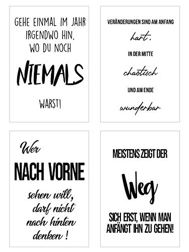 Edition Seidel Leben & Momente Set 4 postkaarten met spreuken