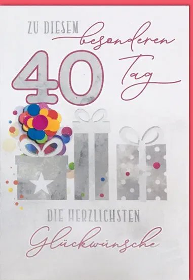 Kurt Eulzer 54-2840 verjaardagskaart confetti 1 stuk