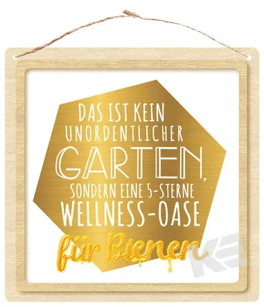 Kurt Eulzer 01-0582 decoratiebord Bee Happy 16x16 cm