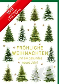 Kurt Eulzer 45-2280 midikaart kerst dennenbomen wit